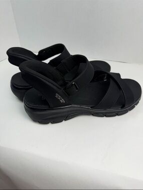 Skechers Women's Easy Going Somewhere Sunny Slip On Sandals Black See Note 11